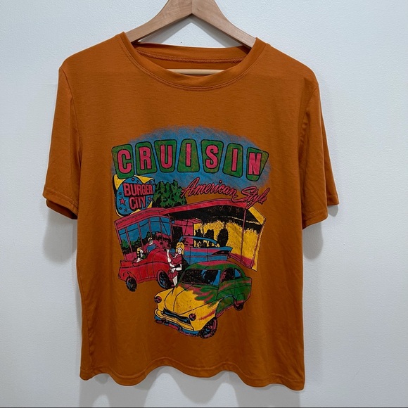 Shein Cruisin Burger Joint Brown Gold 